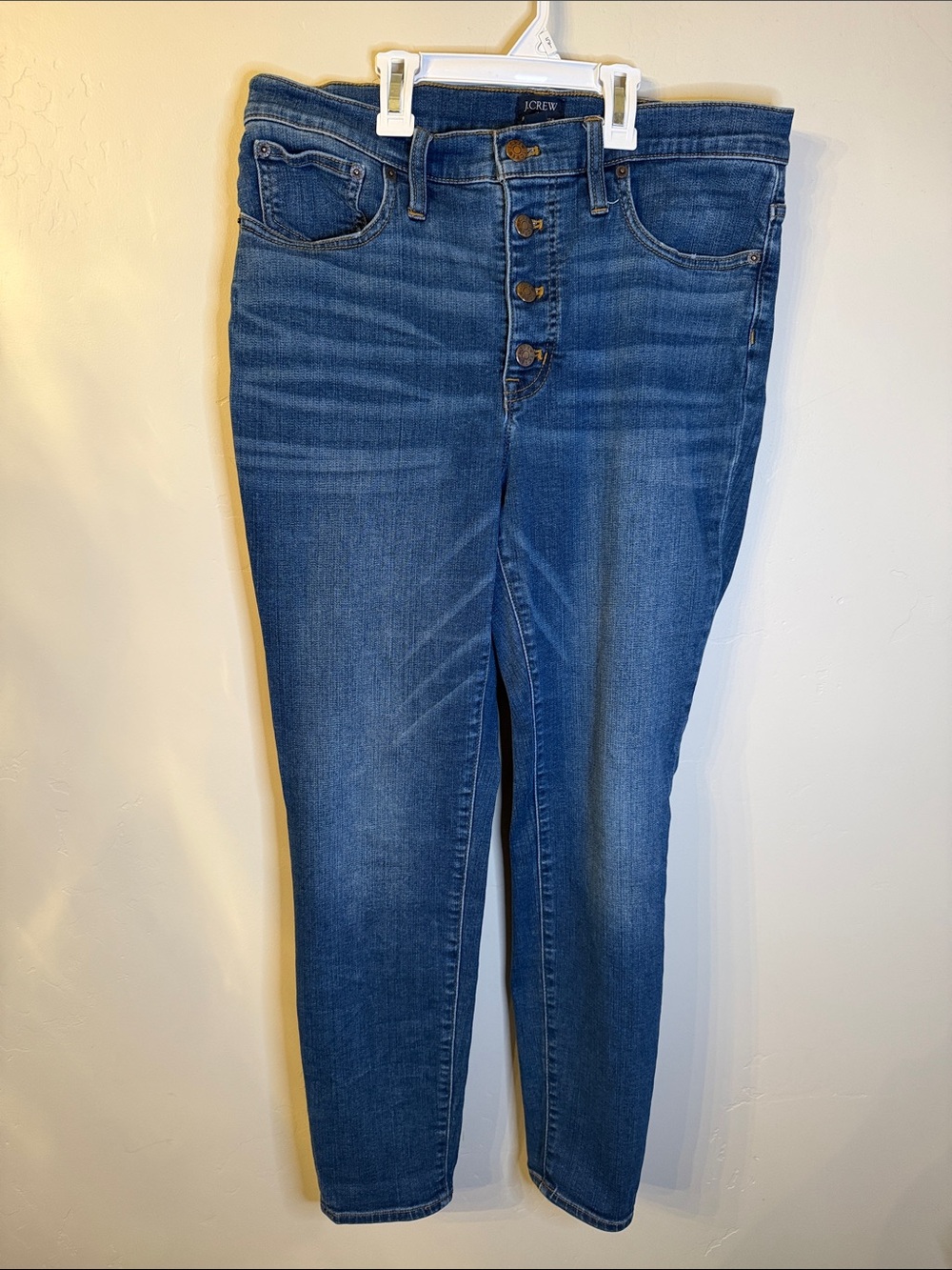 J. Crew Factory Women's Skinny Button-Fly Blue Denim Jeans